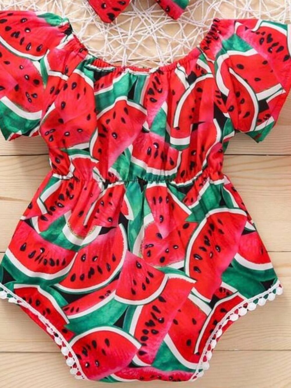 Shein Watermelon Print Baby Romper, Size 3-6 Months